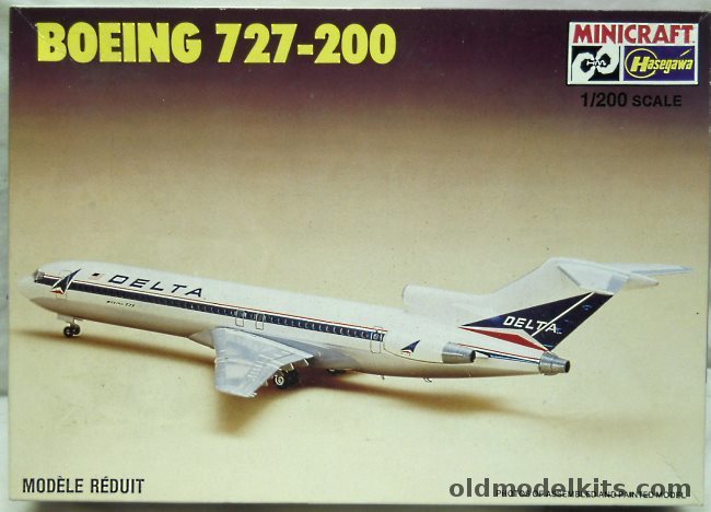 Hasegawa 1/200 Boeing 727-200 Delta Airlines, 1167 plastic model kit